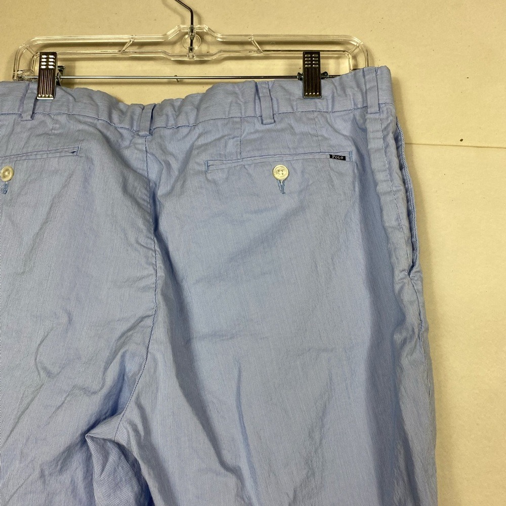Polo Ralph Lauren preppy blue & white straight stretch fit shorts mens 36 - Picture 2 of 8